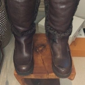 Hunter Sheepskin Leather Over The Knee Boots Authentic.